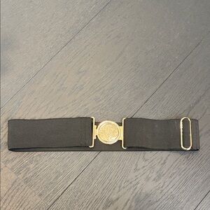 Gucci Black Belt with Gold Emblem